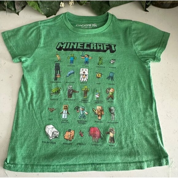 Minecraft Kids T-Shirts Mojang Studios Official Product Size XS Green 2-Pack - Picture 2 of 9